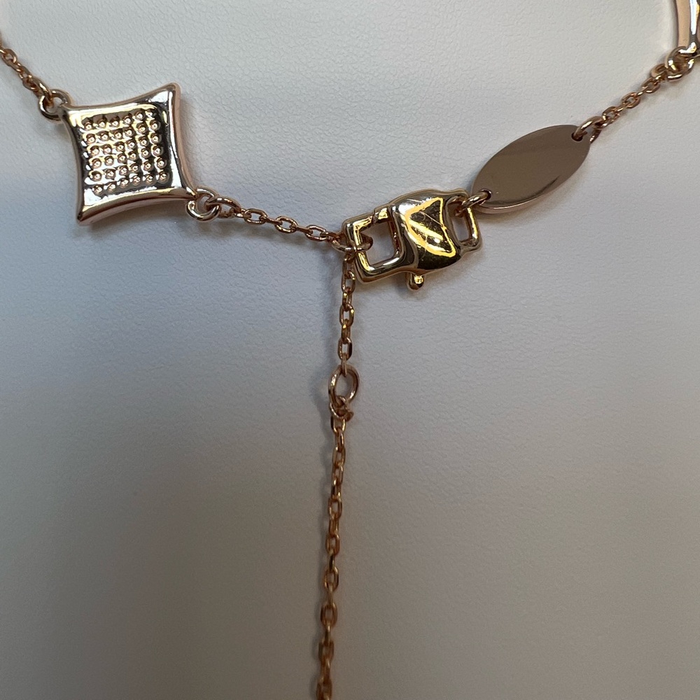 NMP6 High-end Genuine 3D NUDE Mother of Pearl 18K Rose Gold Pl CHOKER-Necklace - Picture 3 of 7